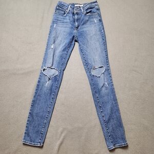 Levi's 721 High Rise Skinny Jeans Distressed Sz 26